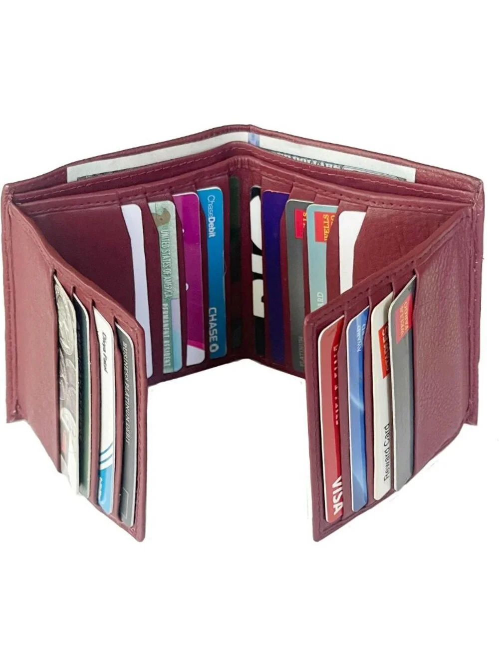 Genuine Nappa Leather RFID Bifold Wallet | Thick Dual Credit Card & ID Holder